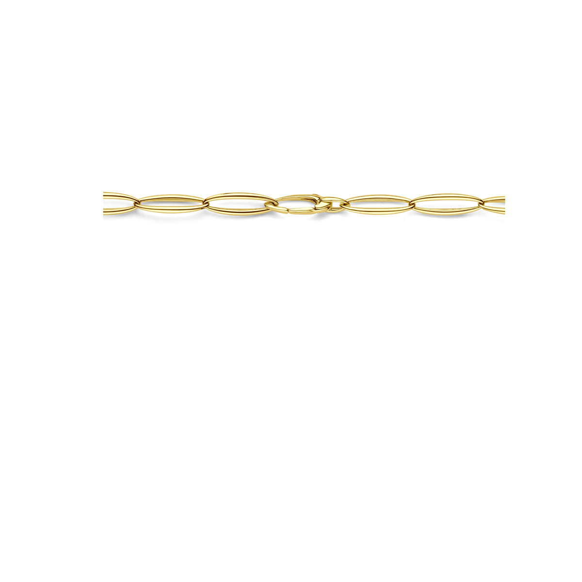 Gouden 14-karaat glanzende schakelketting met overige schakels 9.5 mm - Lengte 45 cm