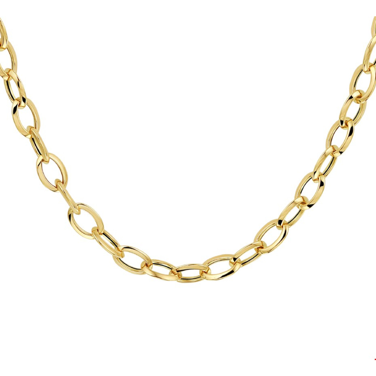 Gouden 5.5mm brede anker schakelketting 45 cm draaglengte