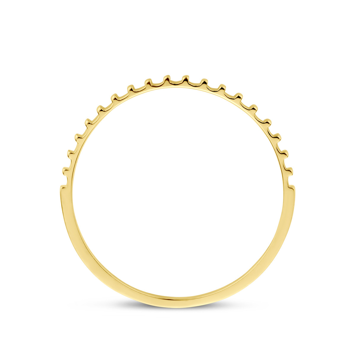 Gouden aanschuifring 14-karaat met glanzend geribbeld ontwerp 1.5 mm breed - ø 16.00 mm / maat 50