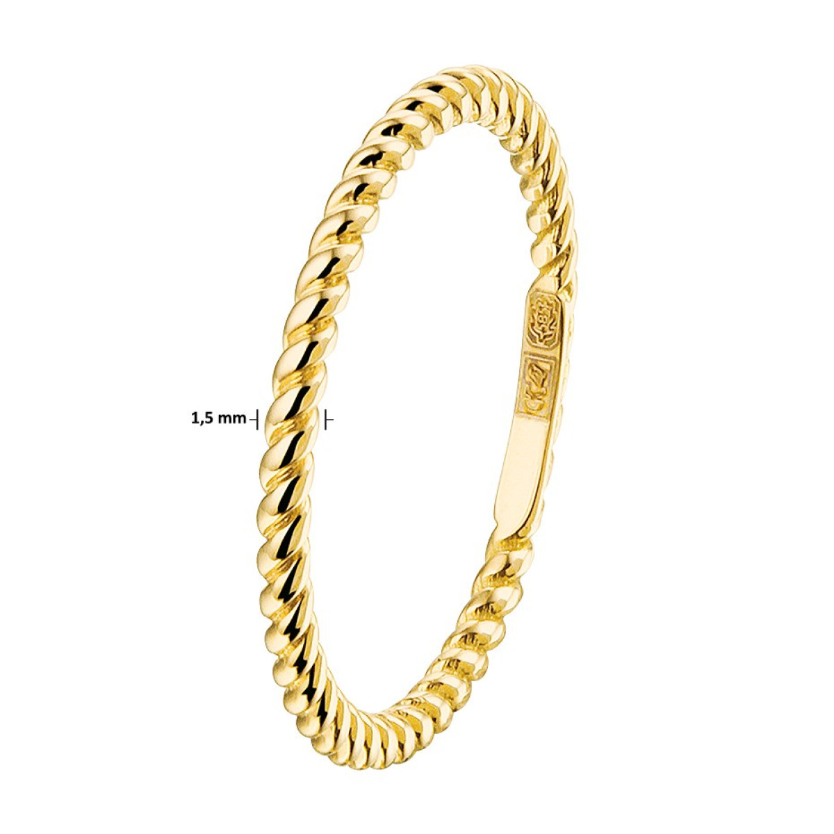 Gouden aanschuifring met breedte 1.5 mm