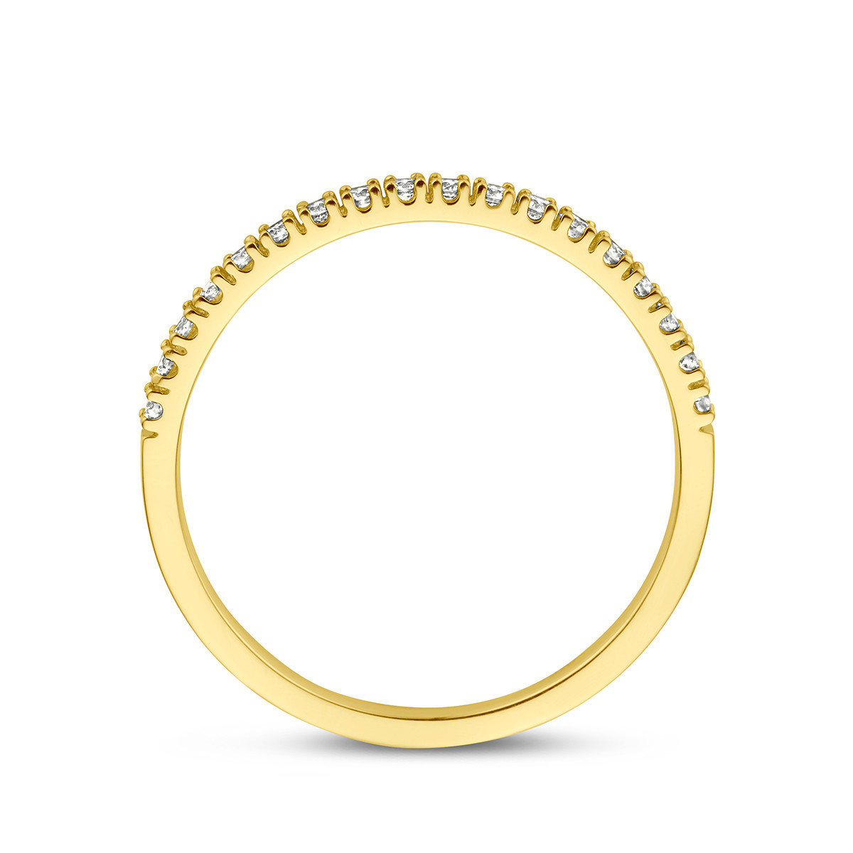 Gouden aanschuifring met echte diamanten 0.20 crt