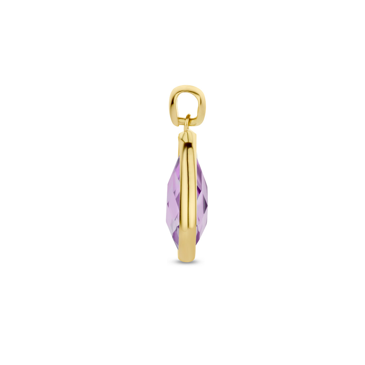 Gouden amethist hanger in druppelvorm 2.10 crt
