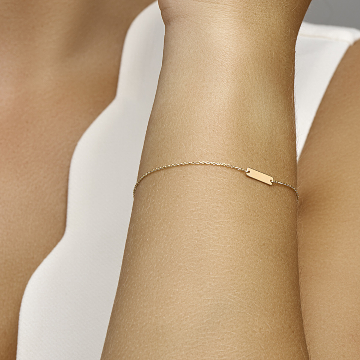 Gouden anker graveerarmband - Lengte 15.5 - 16.5 - 17.5 cm