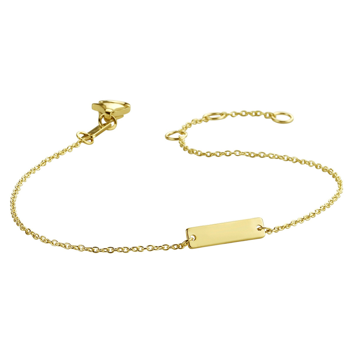 Gouden anker graveerarmband - Lengte 15.5 - 16.5 - 17.5 cm