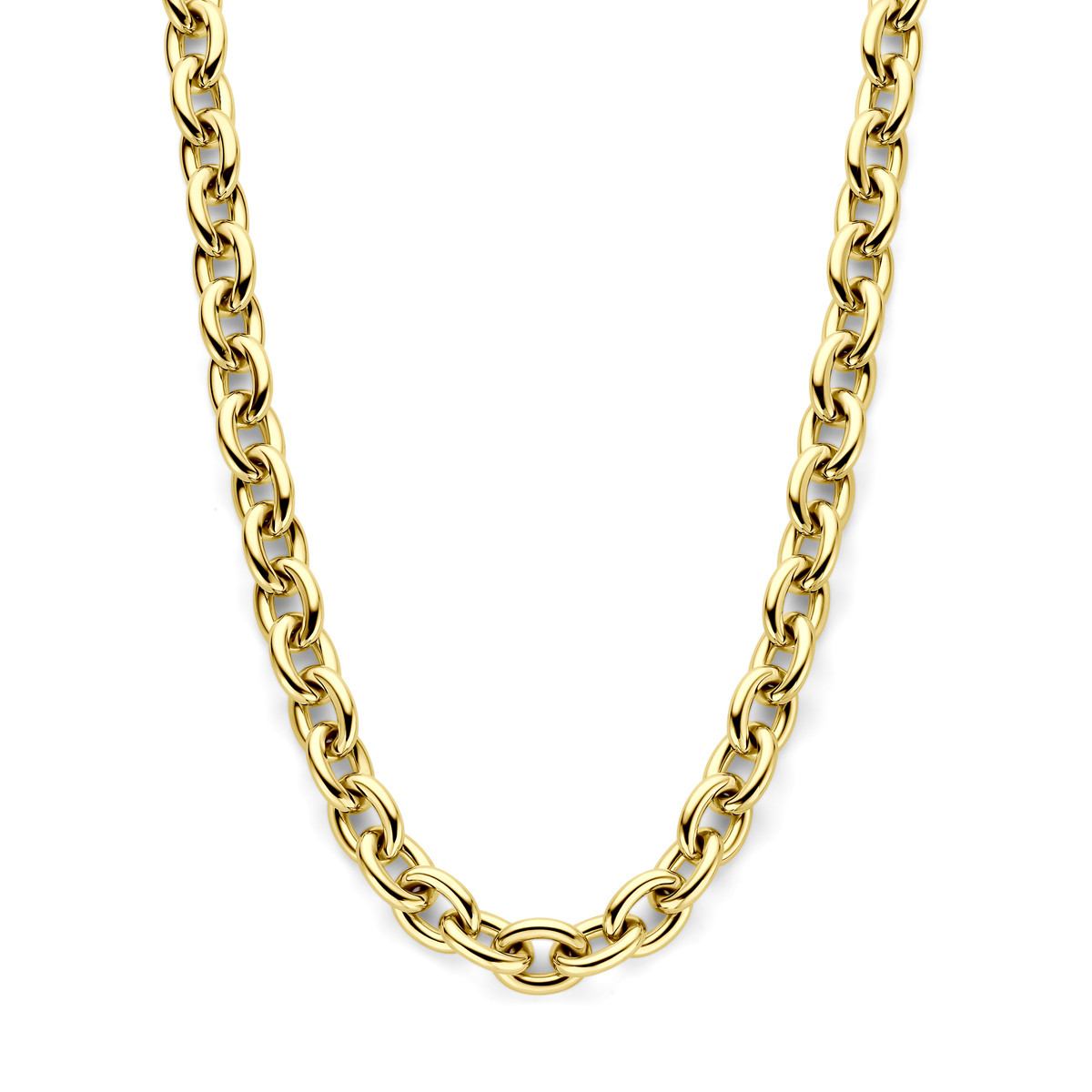Gouden anker schakelketting 14-karaat glanzend 9.5 mm breed - Lengte 45 cm