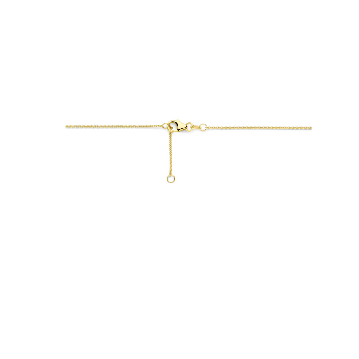 Gouden ankerketting met briljantgeslepen transparante diamant 0.27 crt glanzend - Lengte 43-45 cm