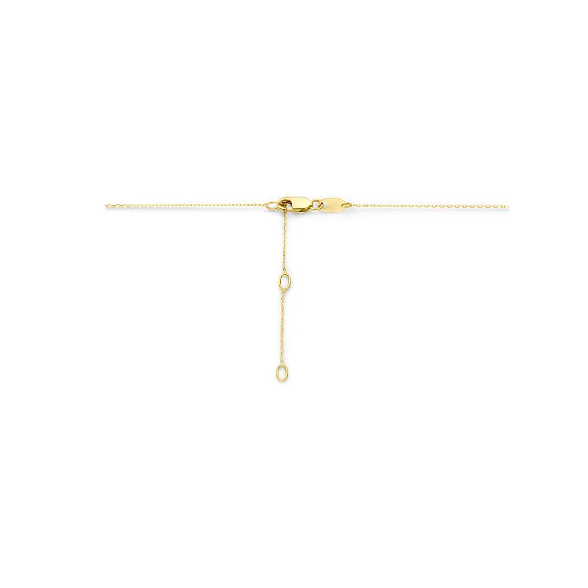 Gouden ankerketting met citrien ovaal hanger glanzend - Lengte 40-43-45 cm