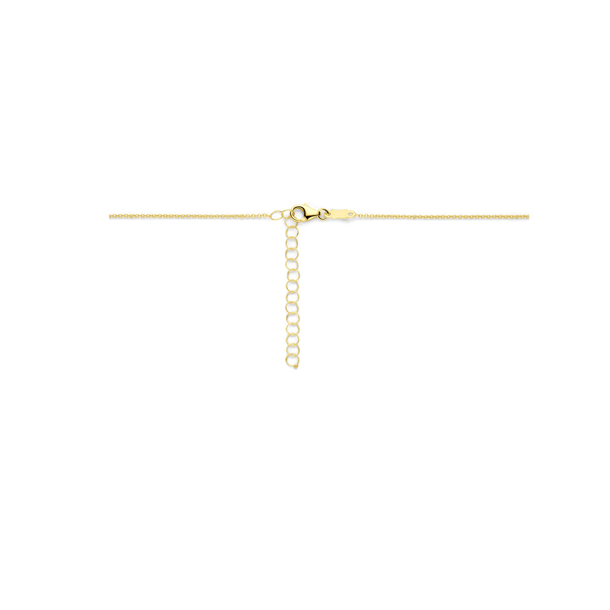 Gouden ankerketting met hartvormige hanger en diamant 0.02 crt - Lengte 40 t/m 44 cm