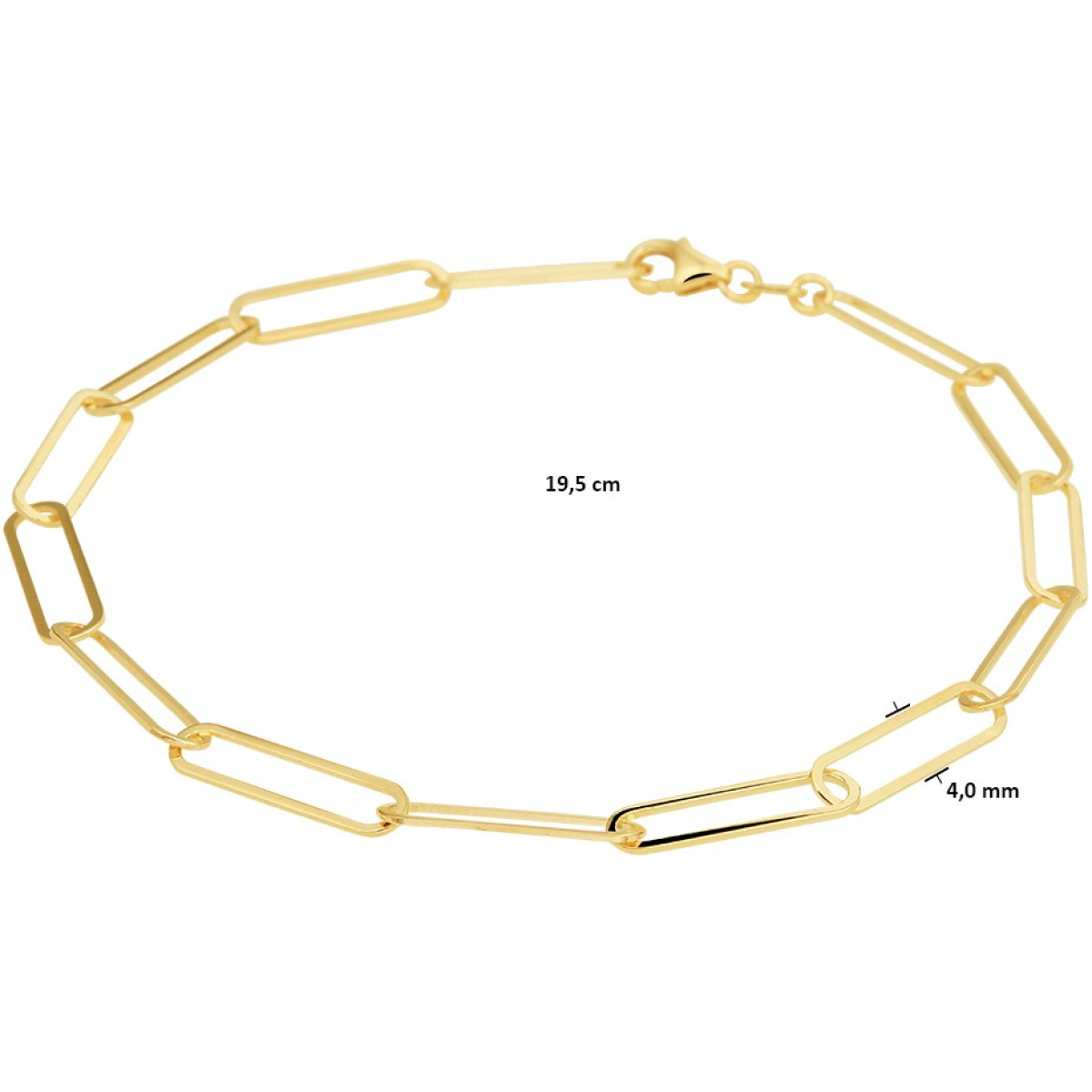 Gouden armband ankerschakel 4 mm
