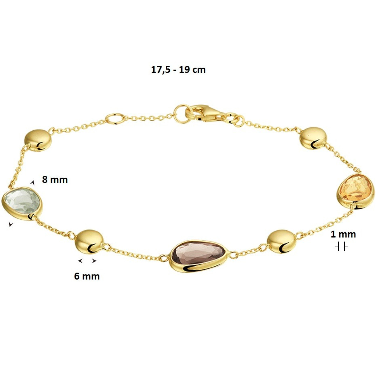 Gouden armband edelstenen