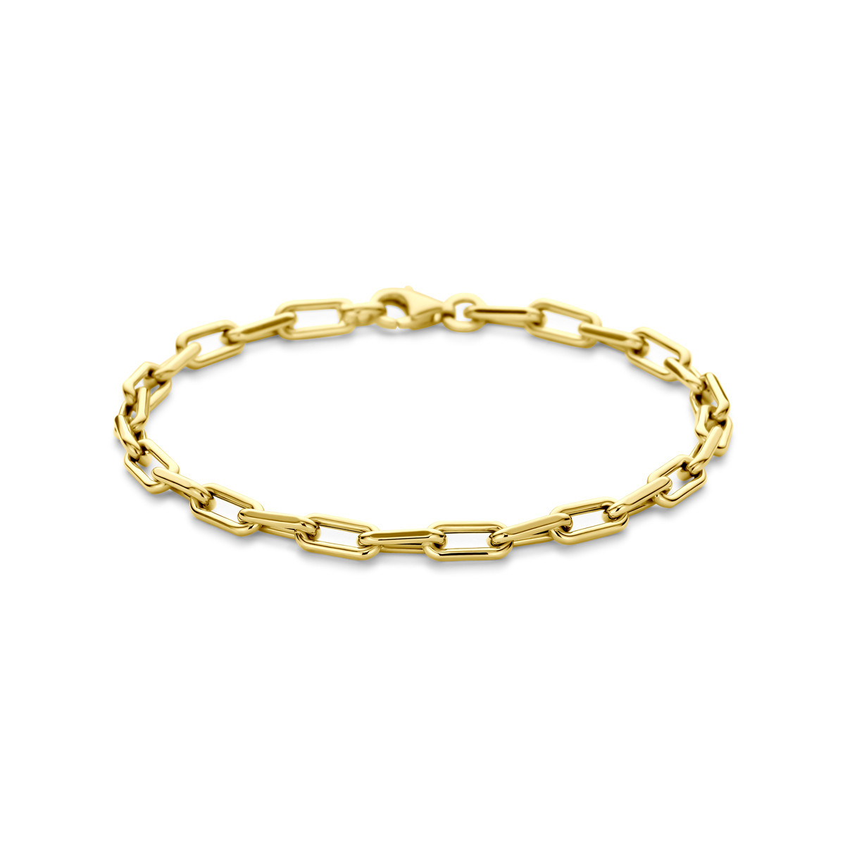 Gouden armband met anker schakels 14-karaat glanzend 4 mm breed - Lengte 18 cm