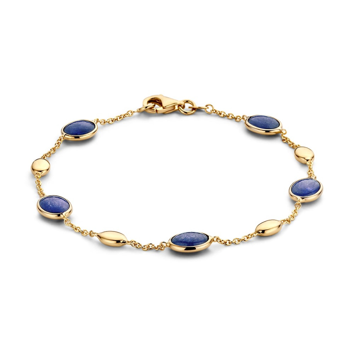 Gouden armband met cabochon geslepen saffier
