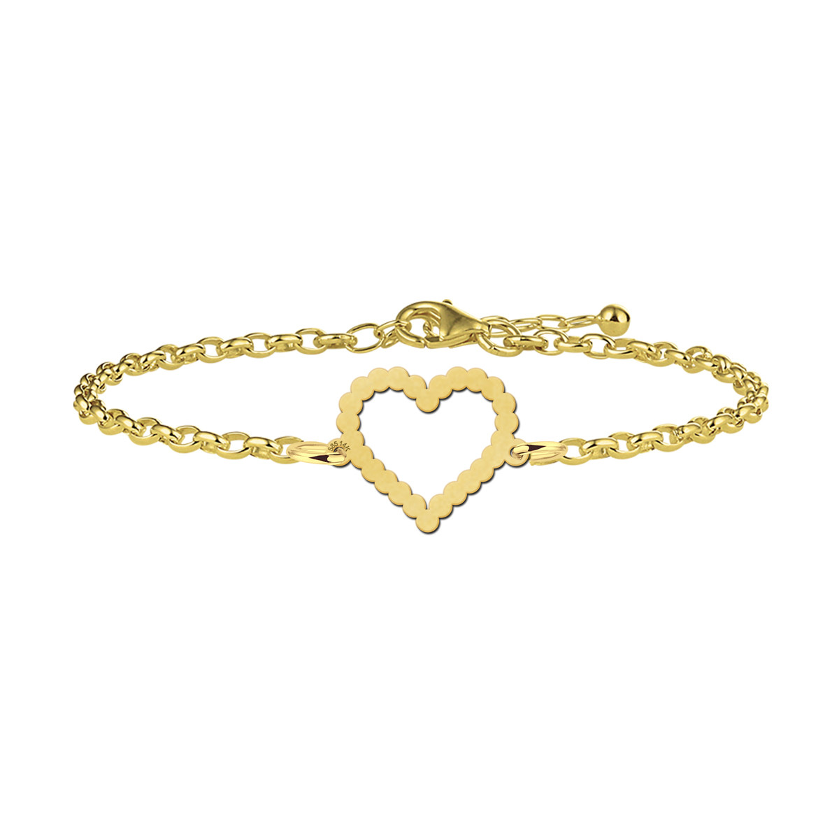 Gouden armband met een bewerkt hartje