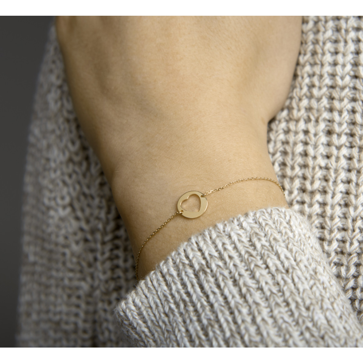 Gouden armband met hartje 10 mm