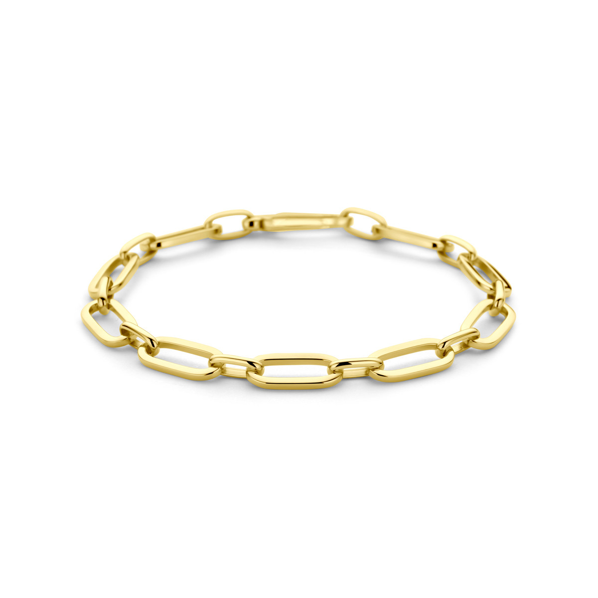 Gouden armband met paperclip schakels 14-karaat 6.5 mm breed - Lengte 19 cm