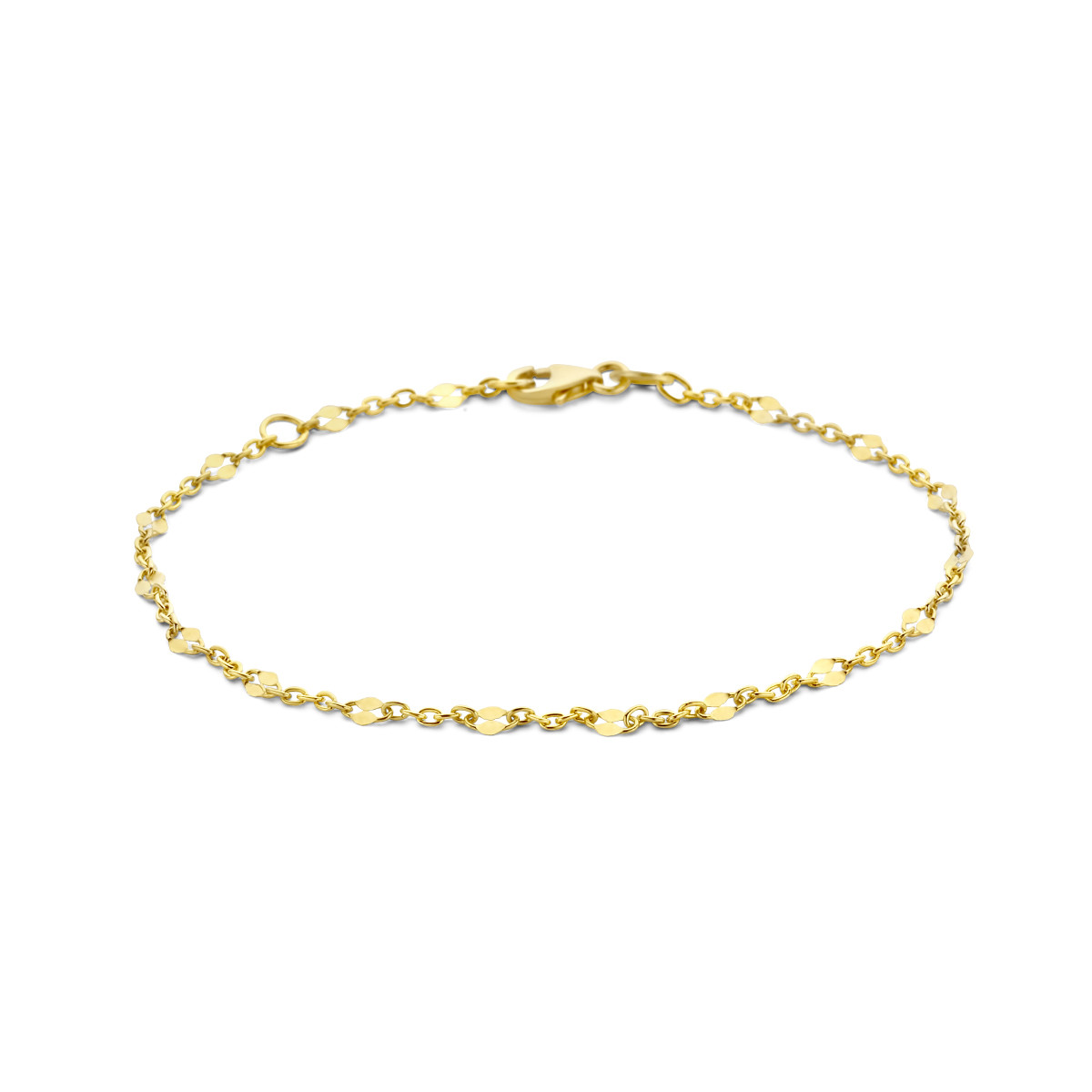 Gouden armband met plaatjes 2.4 mm - Lengte 16-18 cm