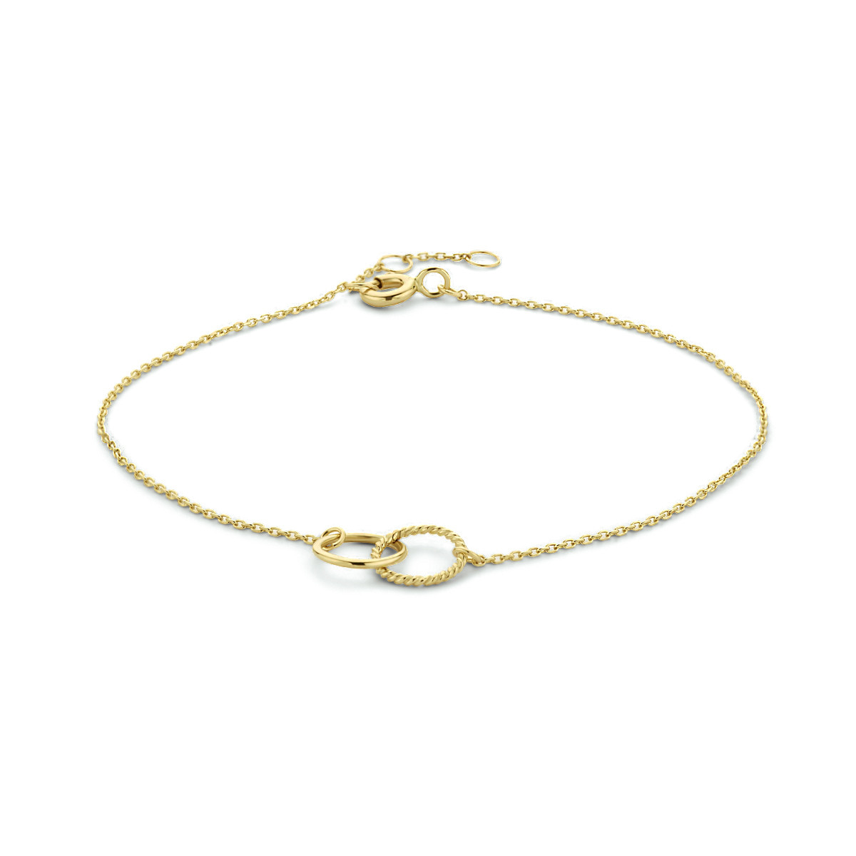 Gouden armband met rondjes 0.8 mm - verstelbaar