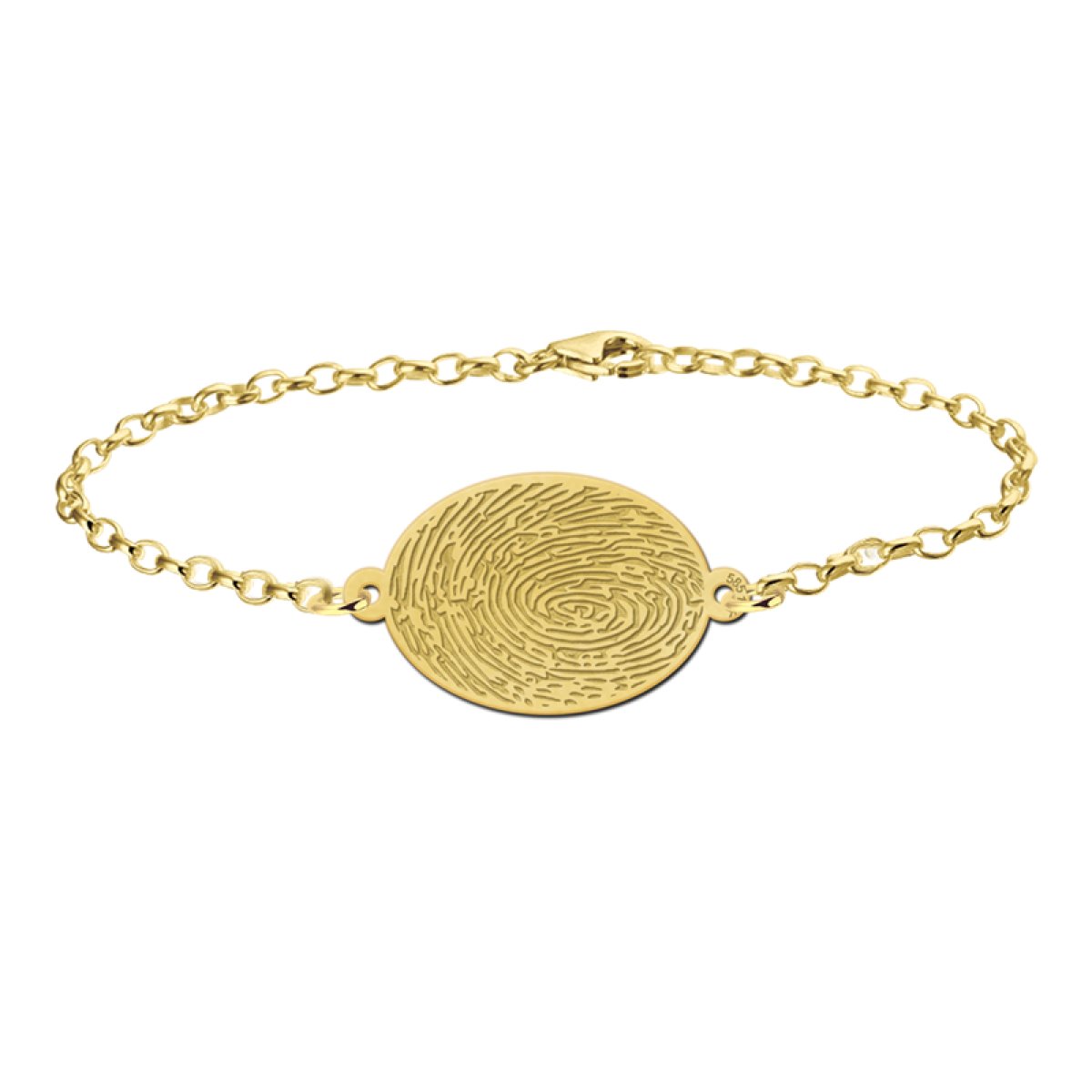 Gouden armband met vingerafdruk ovaal Names4ever