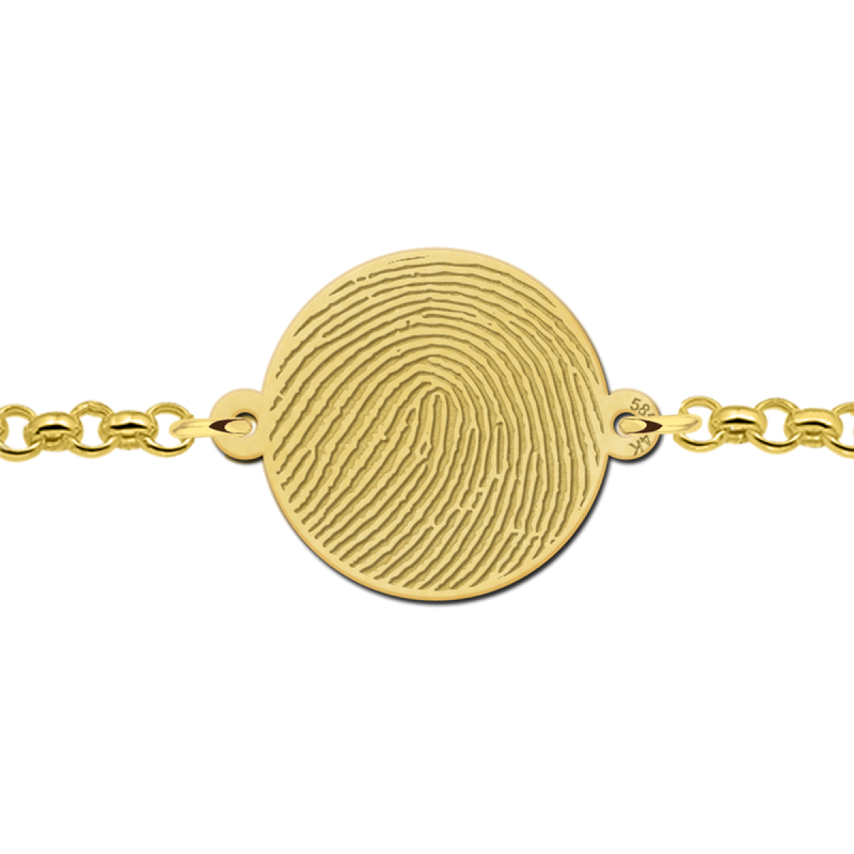Gouden armband met vingerafdruk rondje Names4ever