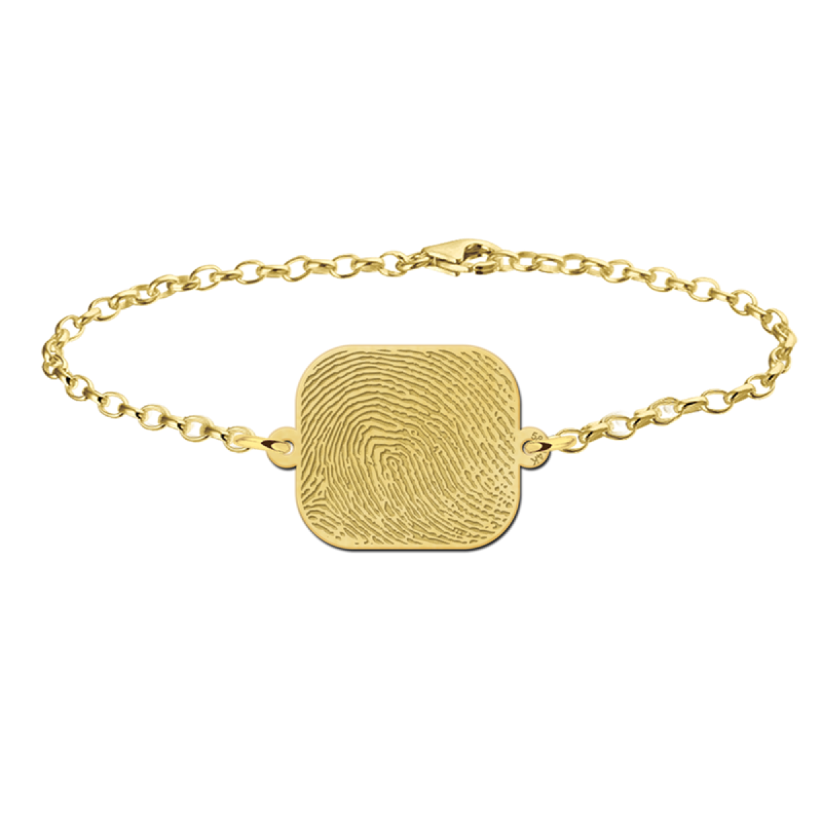 Gouden armband vingerafdruk rechthoek Names4ever