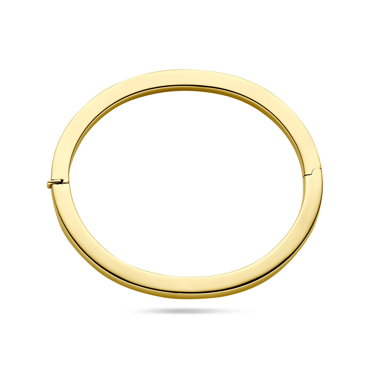 Gouden bangle 14-karaat glanzend afgewerkt 5 mm breed - Diameter 60 mm