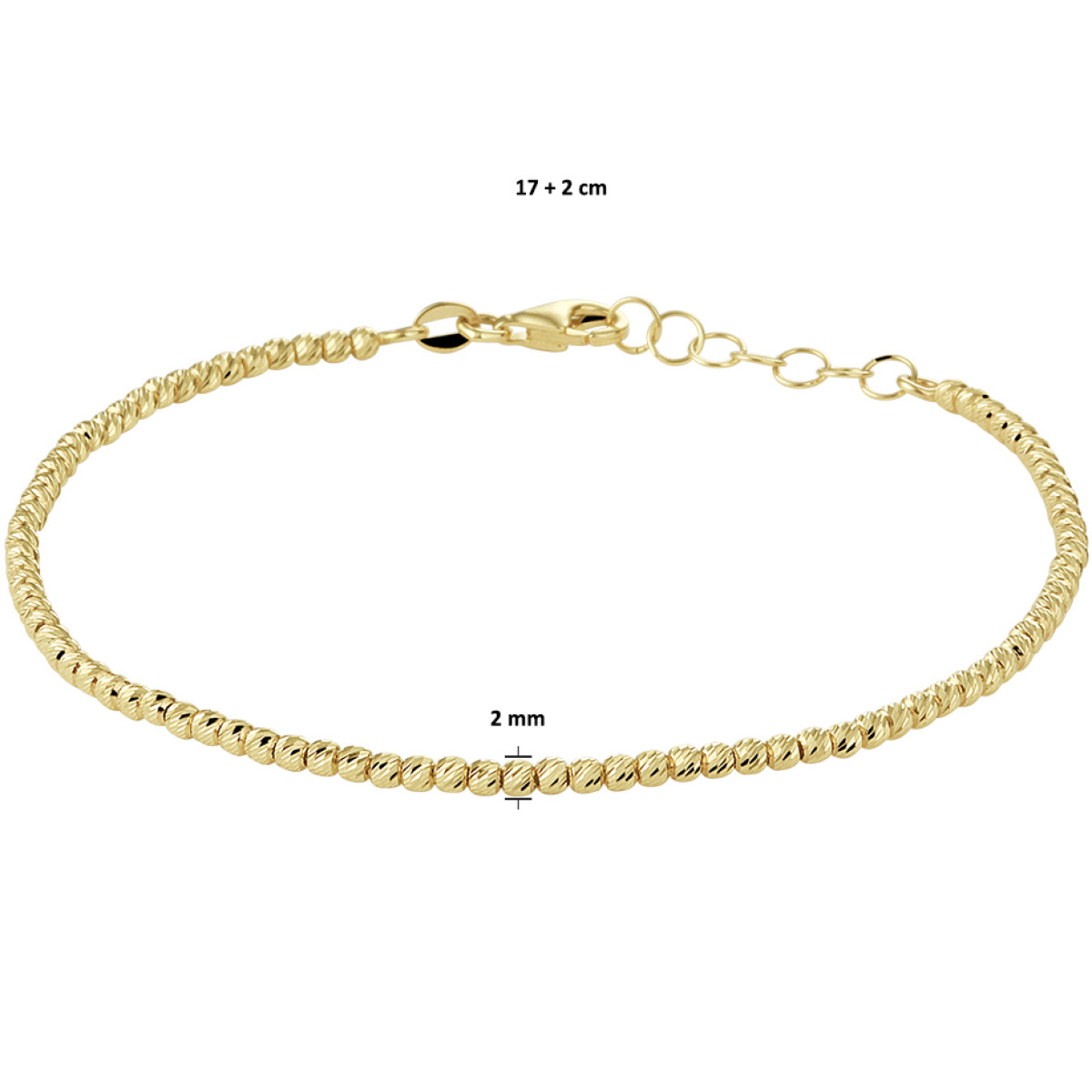 Gouden bolletjes armband 17-19 cm
