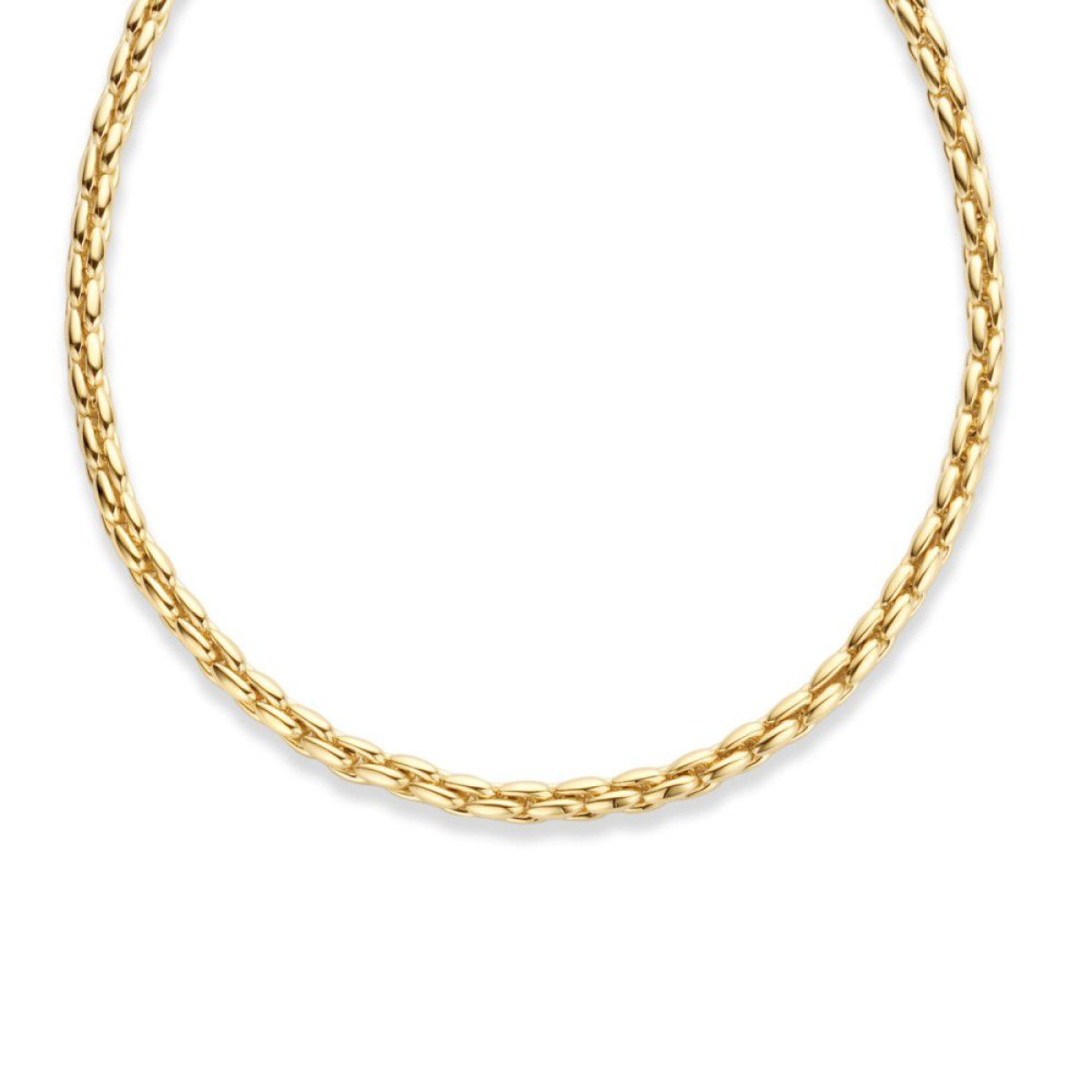 Gouden collier met ronde, zware schakels 4.7 mm