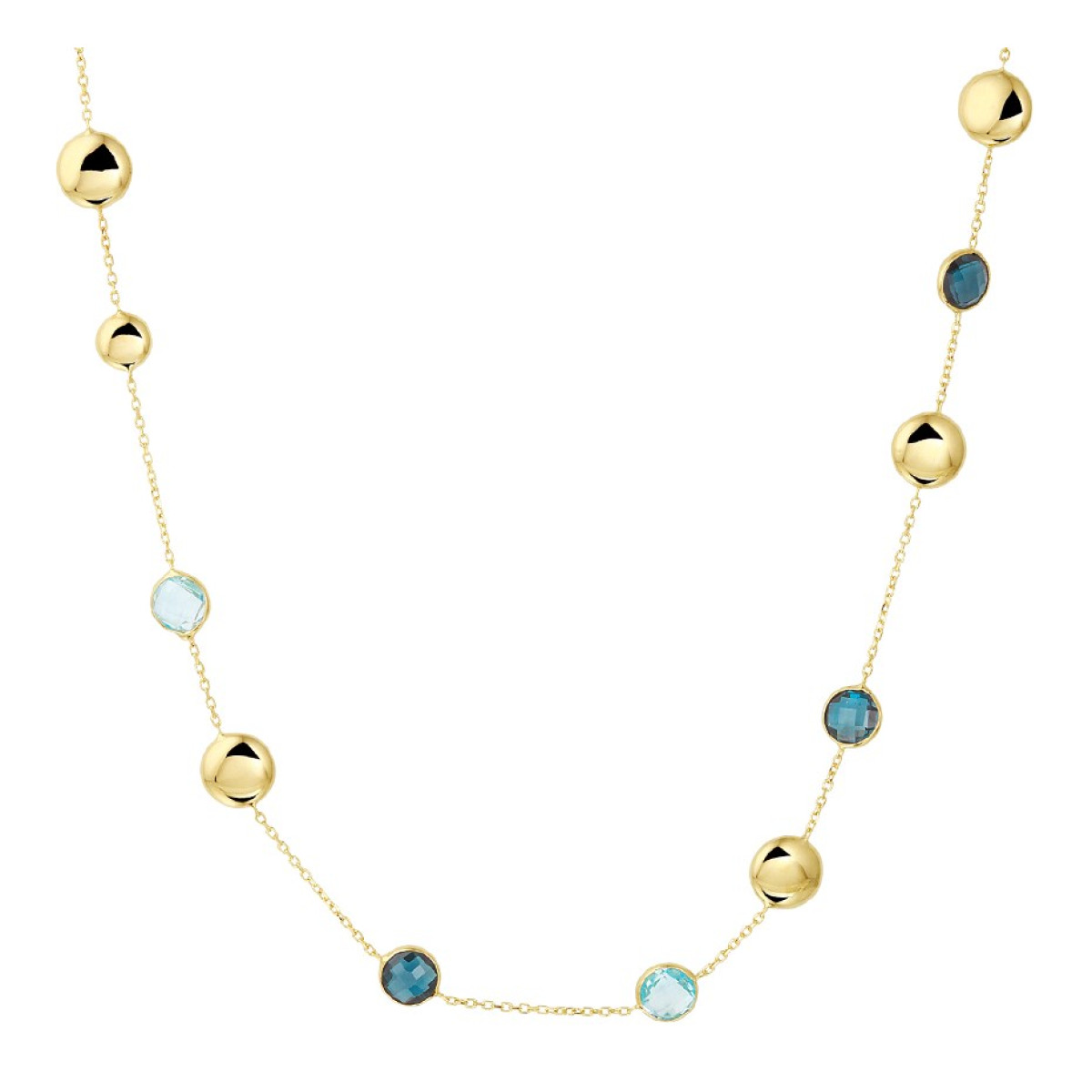 Gouden dames ketting met topaas