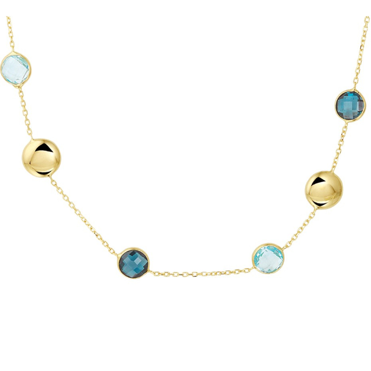 Gouden dames ketting met topaas