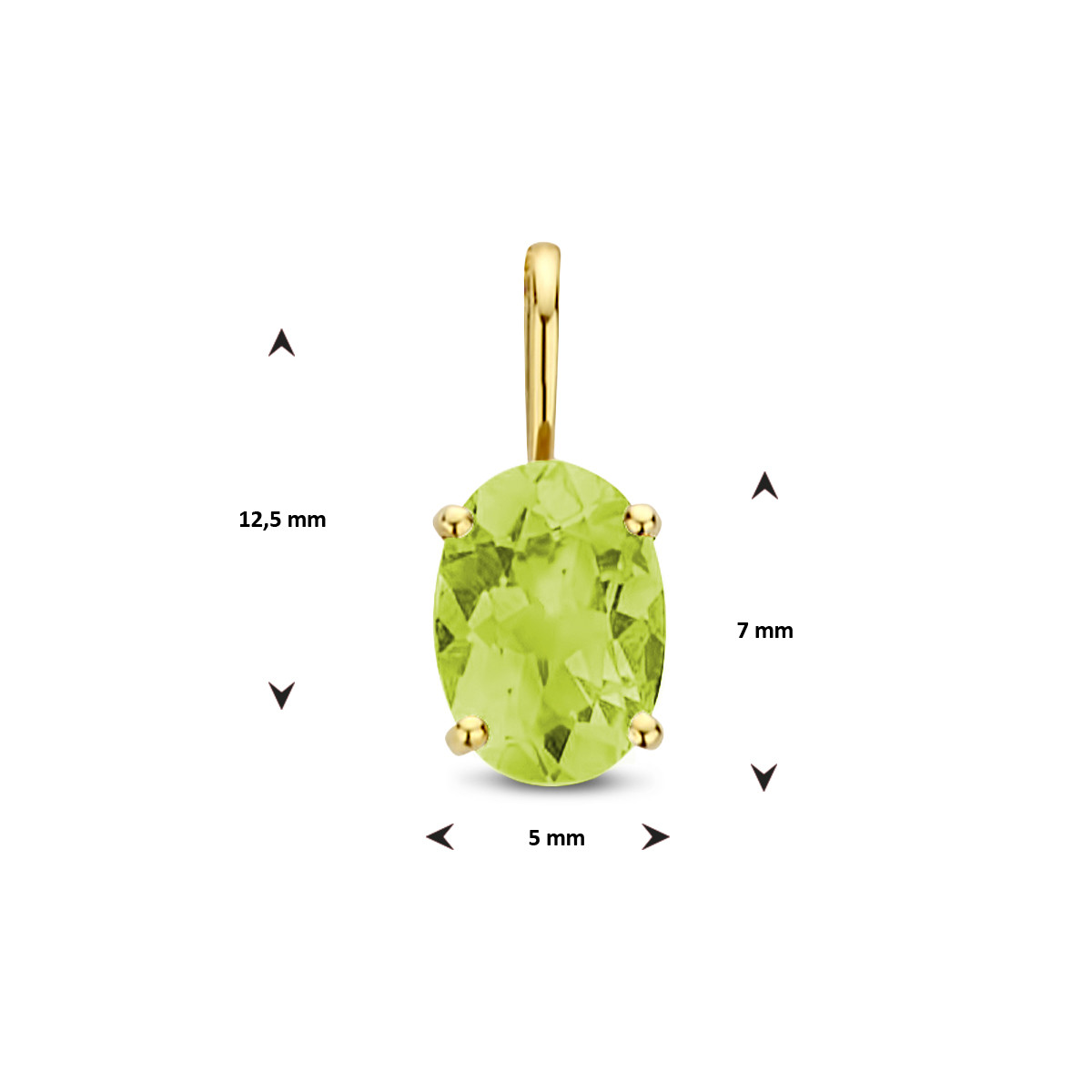Gouden edelsteen hanger met peridot 0.79 crt