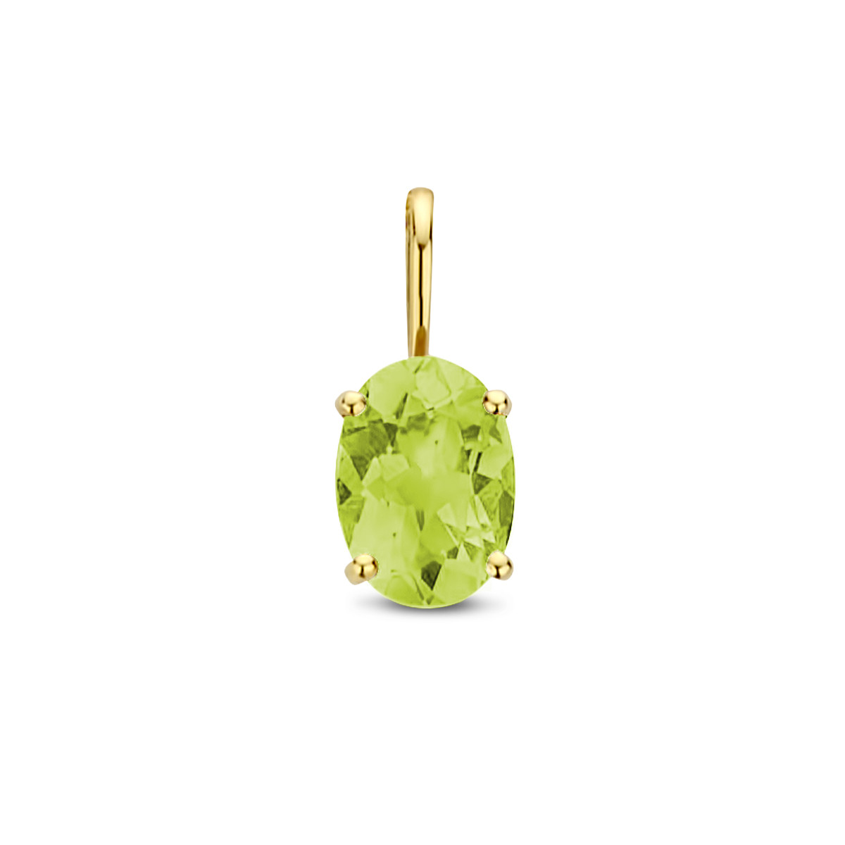 Gouden edelsteen hanger met peridot 0.79 crt