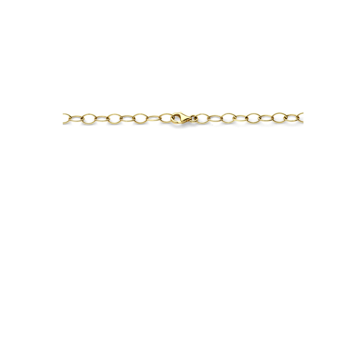 Gouden edelsteen ketting met bolletjes, parels en London blue topaas - Lengte 43 cm