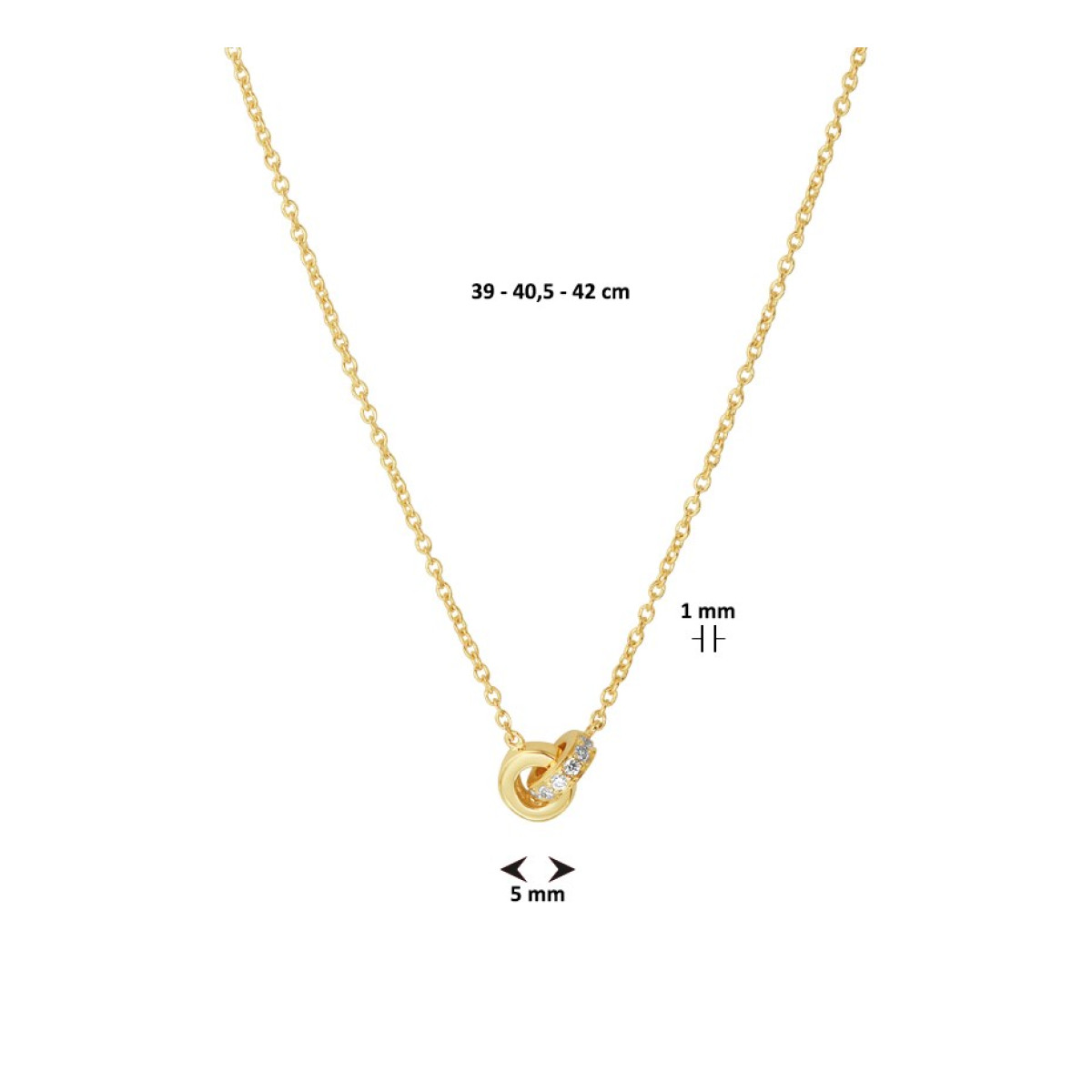 Gouden edelsteen ketting met diamant