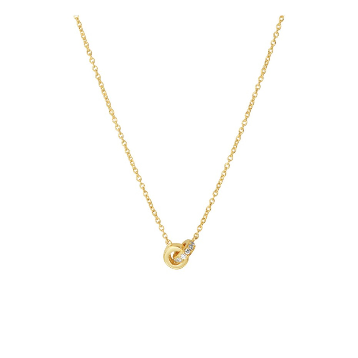 Gouden edelsteen ketting met diamant