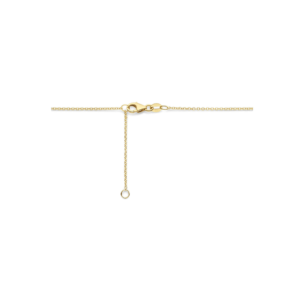 Gouden edelsteen ketting met paarse amethist en diamant 0.15 crt - Lengte 42-45 cm