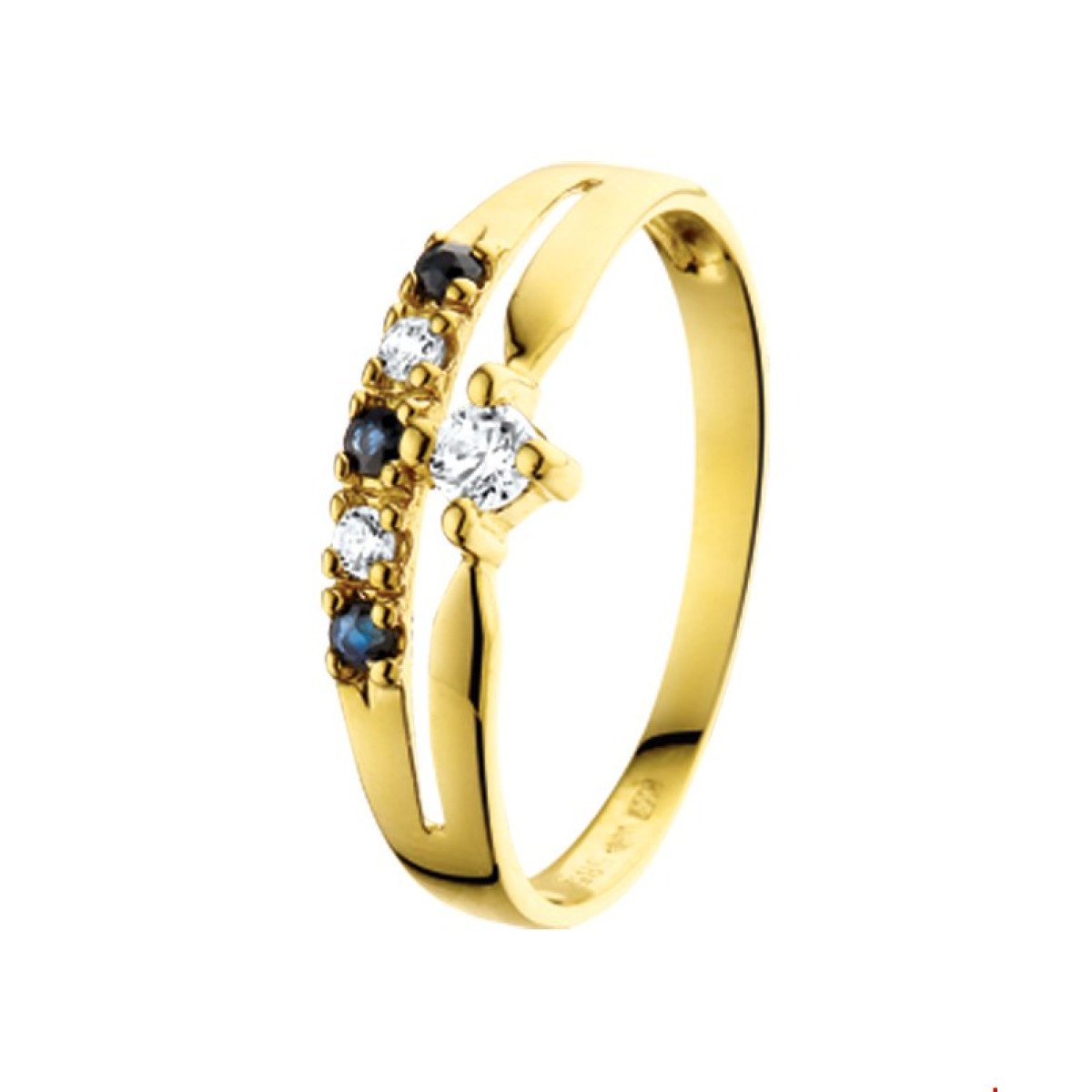 Gouden edelstenen ring saffier