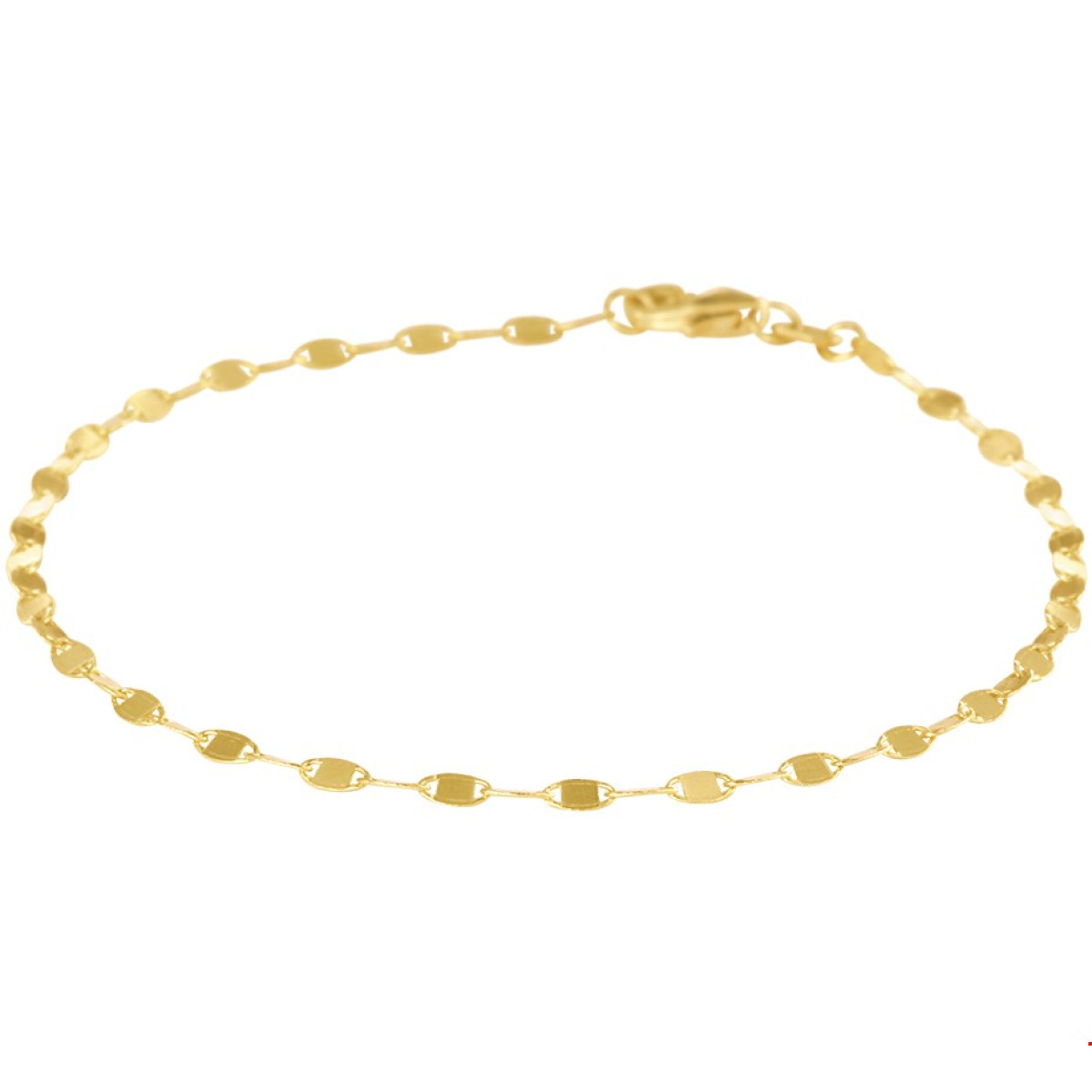 Gouden fantasie schakelarmband 2 mm dik 18 cm lang