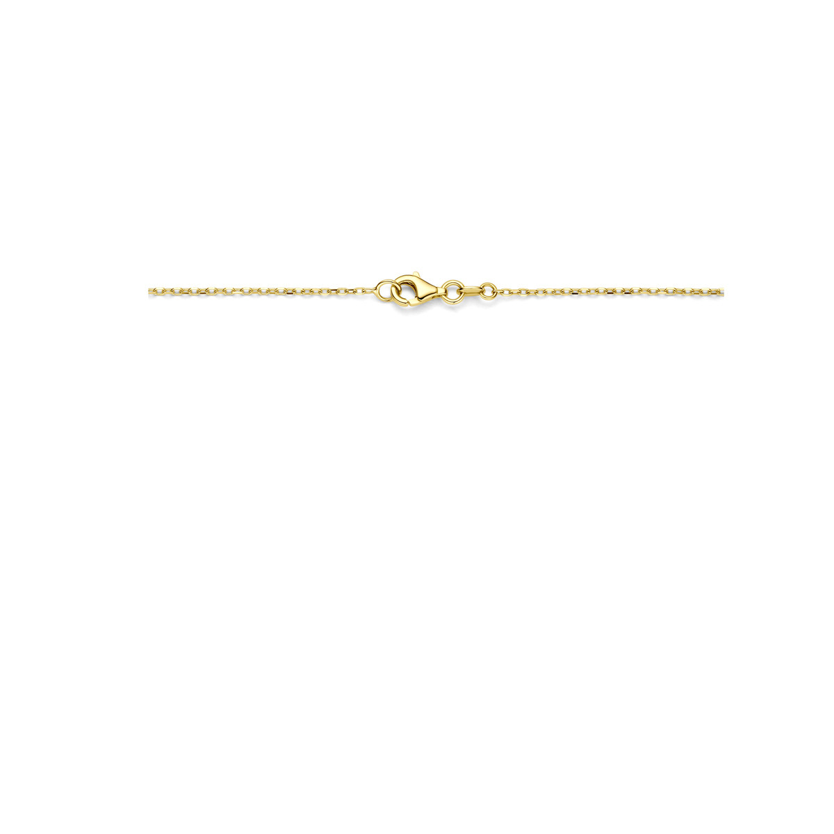 Gouden fijne schakelketting met ronde hangers glanzend - Lengte 43 cm