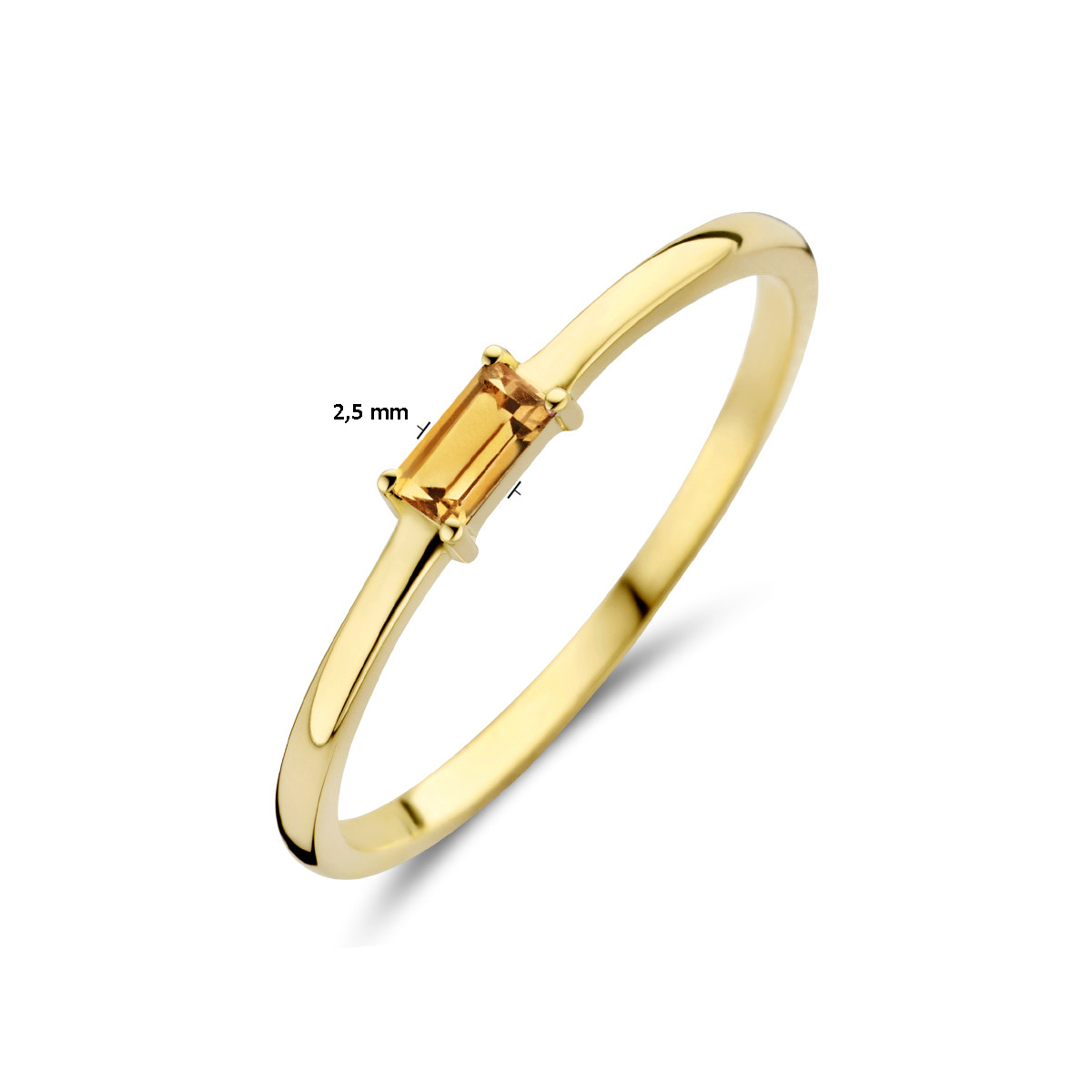 Gouden geboortesteen ring met citrien november