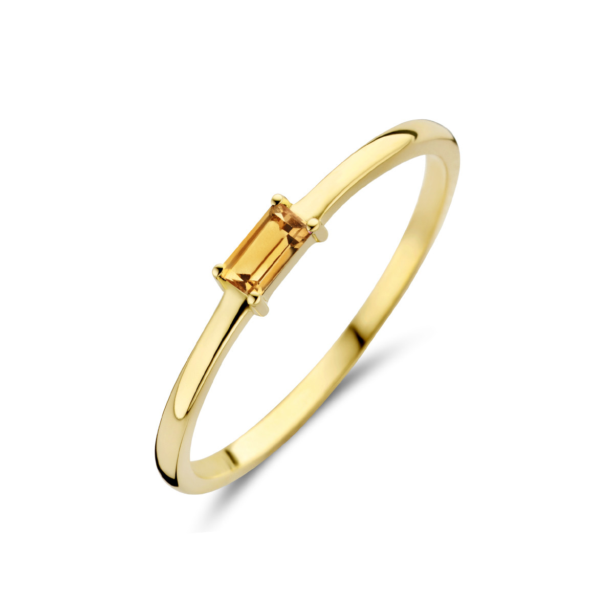 Gouden geboortesteen ring met citrien november