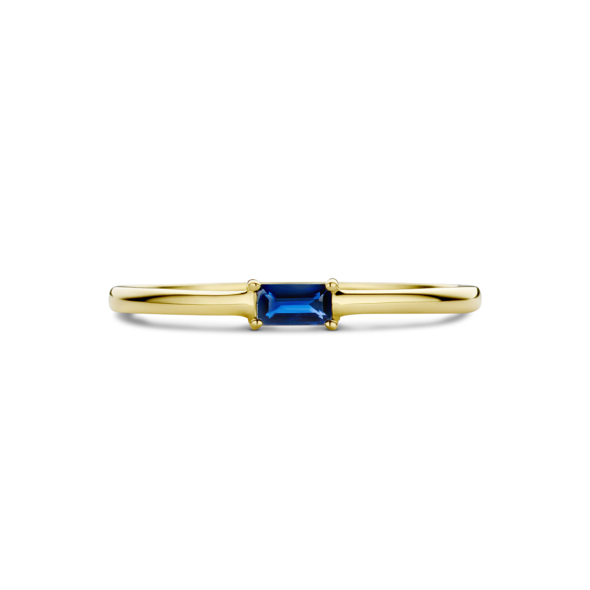 Gouden geboortesteen ring met saffier september