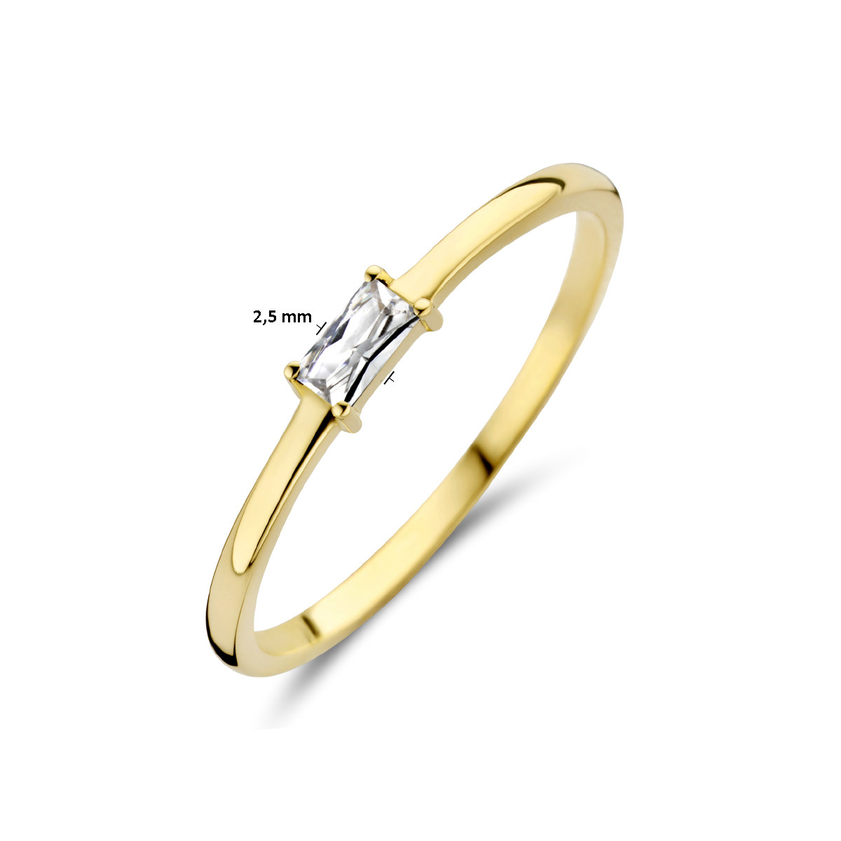 Gouden geboortesteen ring met zirkonia april