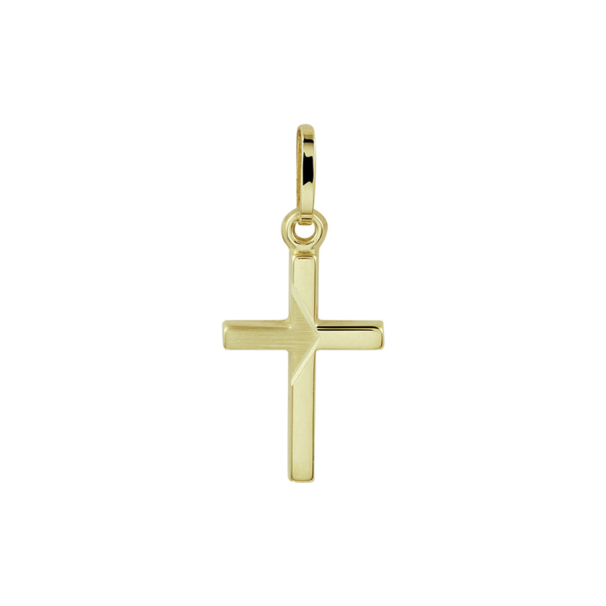 Gouden gediamanteerde kruis hanger - 14.5 x 10 mm