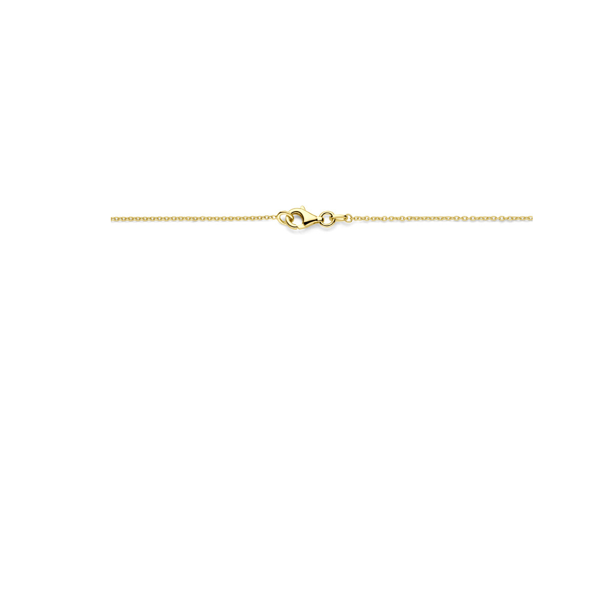Gouden glanzende ketting met blauwe en groene kwartsiet hangers 4 mm - Lengte 45 cm
