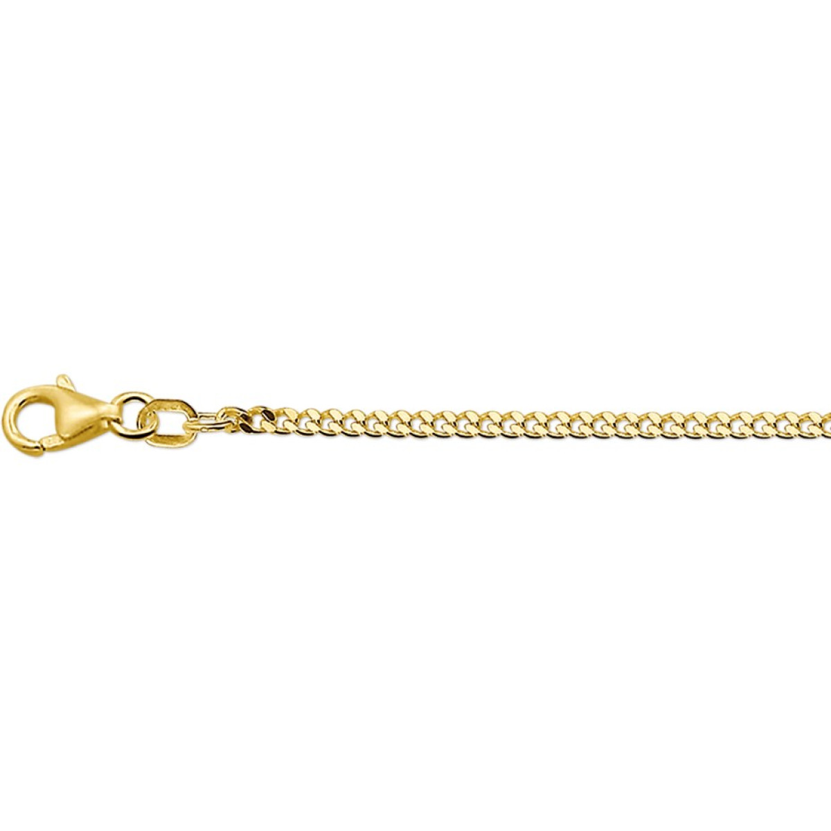Gouden gourmet ketting 2.1 mm