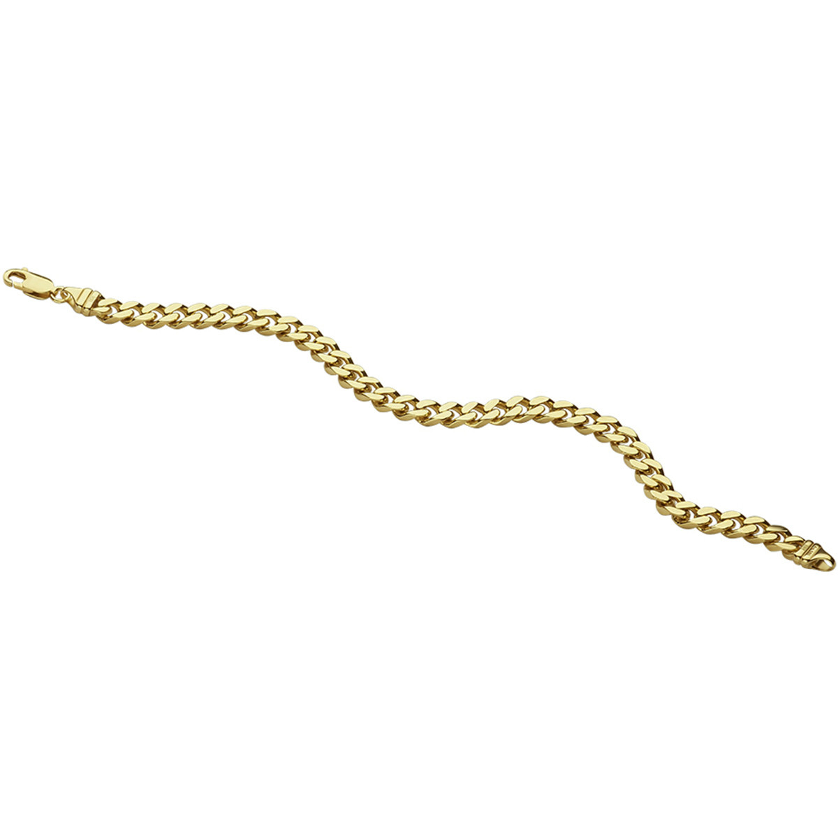 Gouden gourmet schakelketting 14-karaat glanzend 6 mm breed - Lengte 50 cm
