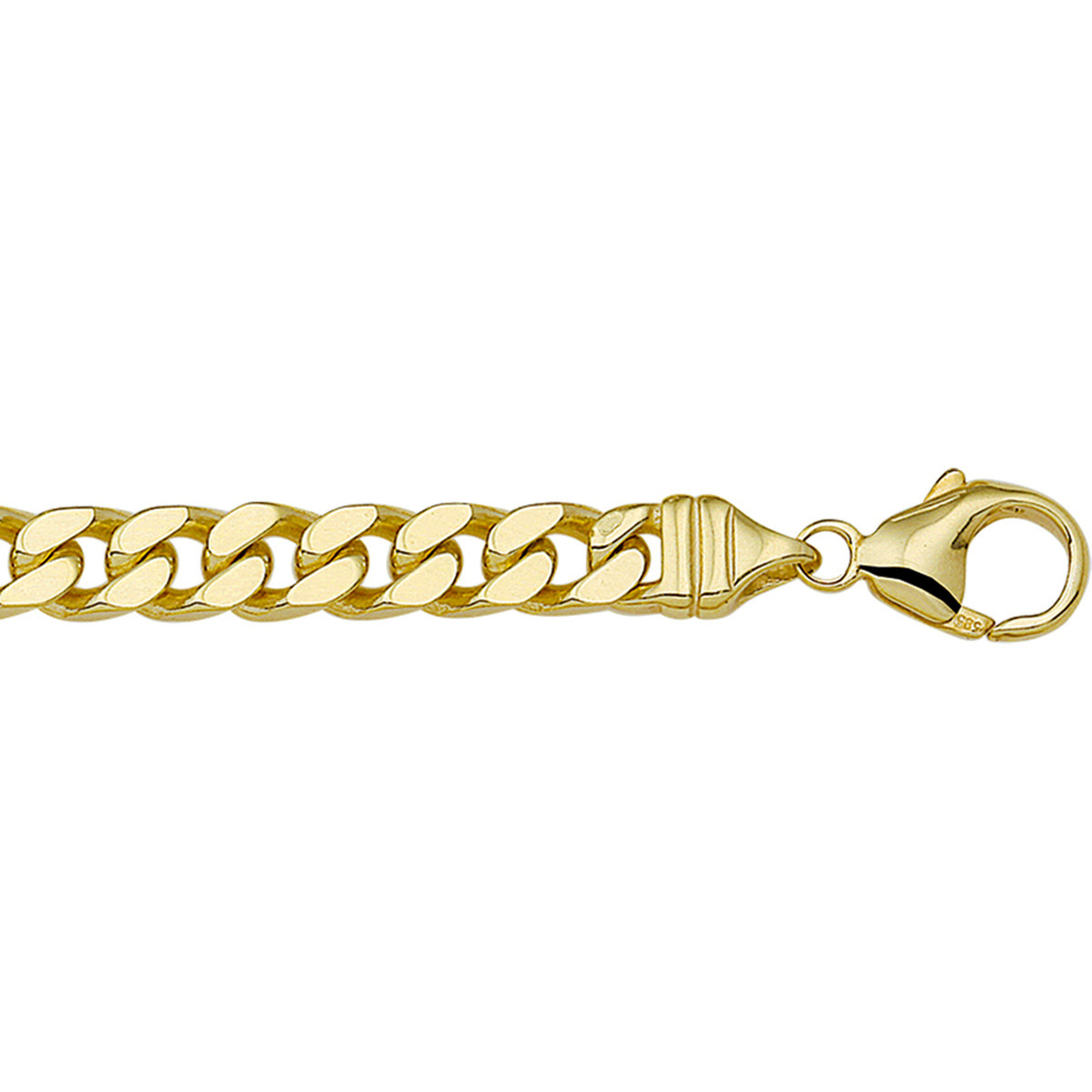 Gouden gourmet schakelketting 14-karaat glanzend 6 mm breed - Lengte 50 cm