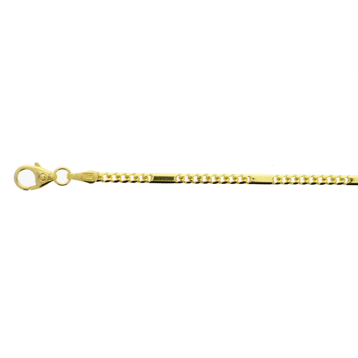 Gouden gourmetschakel schakelarmband 2 mm