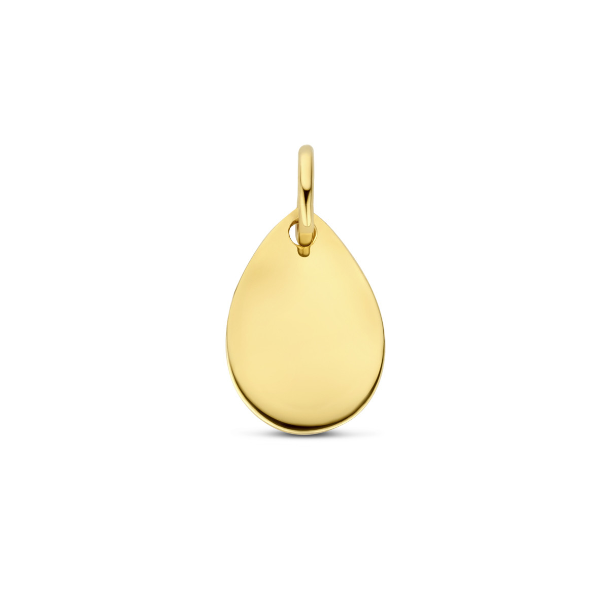 Gouden graveerhanger druppel 7 mm breed - Hoogte 14 mm