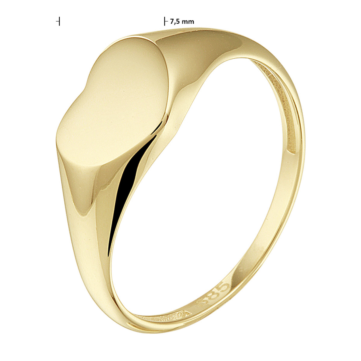 Gouden graveerring hart